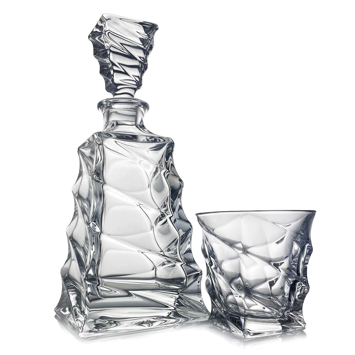 Decantor si pahare Casablanca pentru whisky din cristal Bohemia